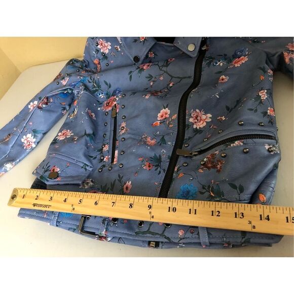 Desigual Women’s Nassau Faux Leather Floral Embroidered Biker Jacket SZ 36 - Picture 13 of 16